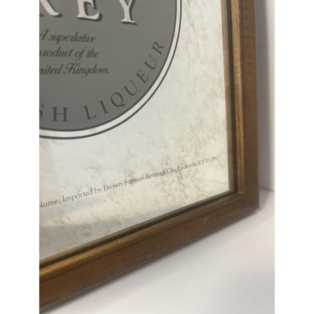 Vinatge EARL GREY English Liqueur Bar Mirror 1987 13x11‎